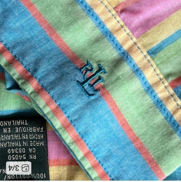 Ralph Lauren Pastel Striped Button Down Shirt - Picture 2 of 3